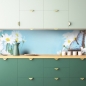 Preview: Küchenrückwand Blumen Schmetterling