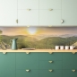 Preview: Küchenrückwand Sonne Berge