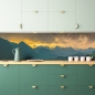 Mobile Preview: Küchenrückwand Sonnen Berge