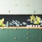 Preview: Küchenrückwand Gelbe Orchidee Steine