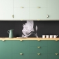 Preview: Küchenrückwand Schwarz Weiß Blüte