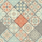 Preview: Glastür Folie Vintage Flowers Patchwork