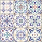 Preview: Glastür Folie Moroccan Tiles