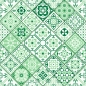 Preview: Glastür Folie Grüne Patchwork Fliese