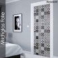 Preview: Glastür Folie Black White Talavera Tile nach Maß