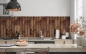 Preview: Küchenrückwand Holzbalken Braun