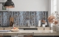 Preview: Küchenrückwand Blau Braun Holzbalken