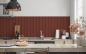 Preview: Küchenrückwand Holzbalken Rotbraun