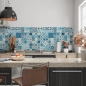 Preview: Küchenrückwand Blaue Kachelmuster