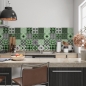 Mobile Preview: Küchenrückwand Grüne Retro Patchwork