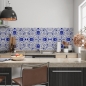 Mobile Preview: Küchenrückwand Blaue Fliesen Kunst