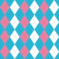 Preview: Küchenrückwand Blau Pink Argyle Stil