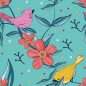Preview: Küchenrückwand Mint Blüten Vogel