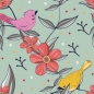 Preview: Küchenrückwand Vogel Blumenwelt