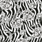 Preview: Küchenrückwand Zebra Blumen Design