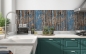 Preview: Küchenrückwand Blaues Vintage Holz