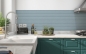 Preview: Küchenrückwand Graublau Holzpaneele