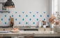 Preview: Küchenrückwand Himmelblaue Regentropfen