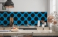 Preview: Küchenrückwand Blau Schwarze Polka Dots