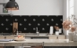 Preview: Küchenrückwand Schwarz Swirl Muster