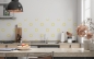 Preview: Küchenrückwand Gelb Kreis Welle