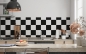 Preview: Küchenrückwand Karo Schwarz Weiß