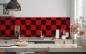 Mobile Preview: Küchenrückwand Retro Karo Schwarz Rot