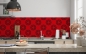 Preview: Küchenrückwand Rot Schwarz Kreis Muster