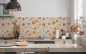 Preview: Küchenrückwand Blumen Pop Art Stil