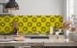 Preview: Küchenrückwand Knall Gelbe Kreise