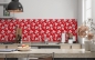 Preview: Küchenrückwand Rot Weiß Floral