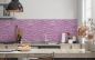 Preview: Küchenrückwand Lila Pink Doodle Blumen