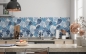 Preview: Küchenrückwand Monstera Blätter Blau