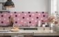 Preview: Küchenrückwand Rosa Weiß Tupfpunkte