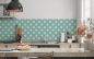 Preview: Küchenrückwand Türkis Weiß Punkte