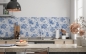 Preview: Küchenrückwand Blumenbukett in Blau