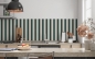 Preview: Küchenrückwand Grün Beige Linien