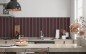Preview: Küchenrückwand Rot Graubraun Streifen