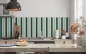 Preview: Küchenrückwand Grün Beige Balken