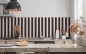 Preview: Küchenrückwand Weiß Braun Balken