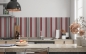 Preview: Küchenrückwand Rot Grau Retro Linien