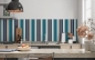 Mobile Preview: Küchenrückwand Blau Braun Streifen