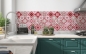 Preview: Küchenrückwand Rot Patchwork Kunst