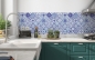 Mobile Preview: Küchenrückwand Blaue Patchwork Fliesen