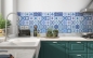 Preview: Küchenrückwand Vintage Patchwork Blue
