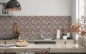 Preview: Küchenrückwand Keramik Fliesen Blumenoptik