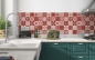 Mobile Preview: Küchenrückwand Rote Patchwork Fliesen
