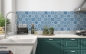 Preview: Küchenrückwand Blaue Fliesen Optik