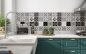 Preview: Küchenrückwand Black White Talavera Tile
