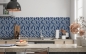 Preview: Spritzschutz Küche Blau Mosaik Design